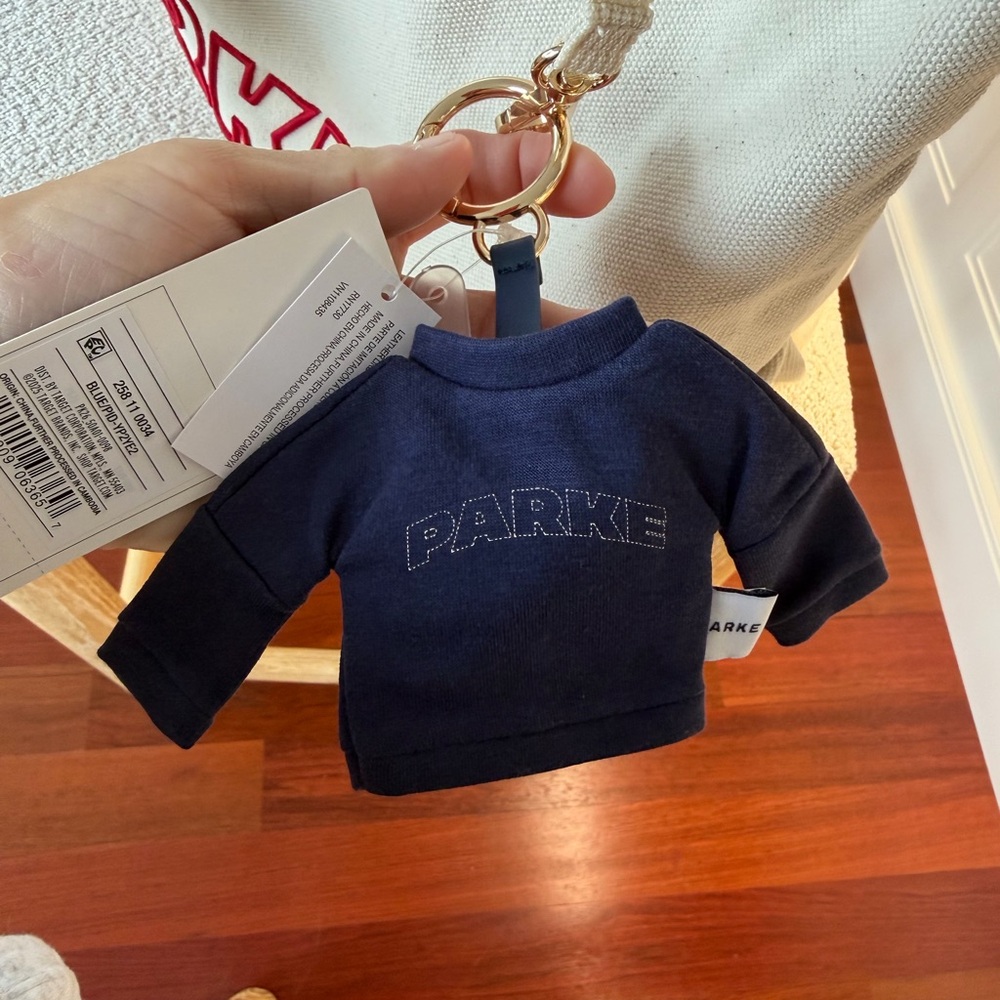 Parke Navy Mini Sweatshirt Keychain